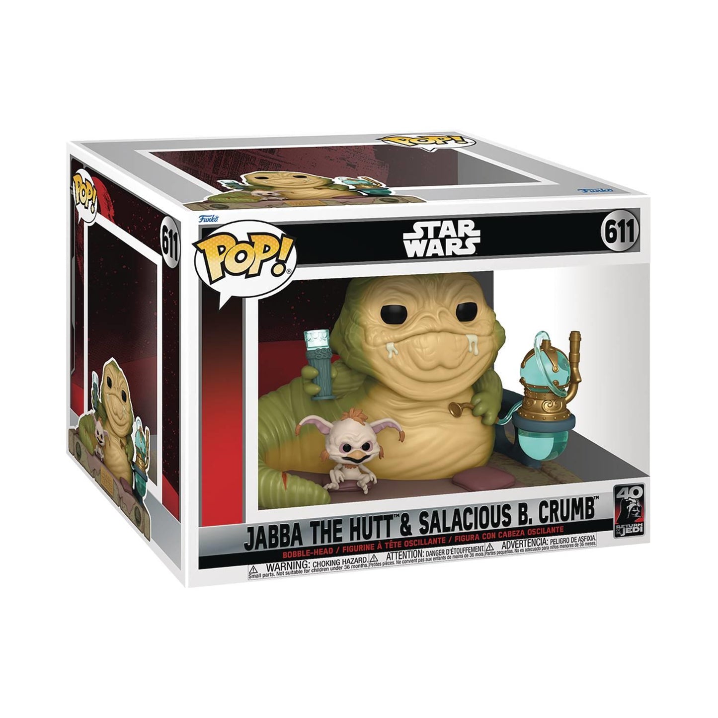 Pop Dlx Star Wars Rotj 40th Jabba W/ Salacious Vin Figure