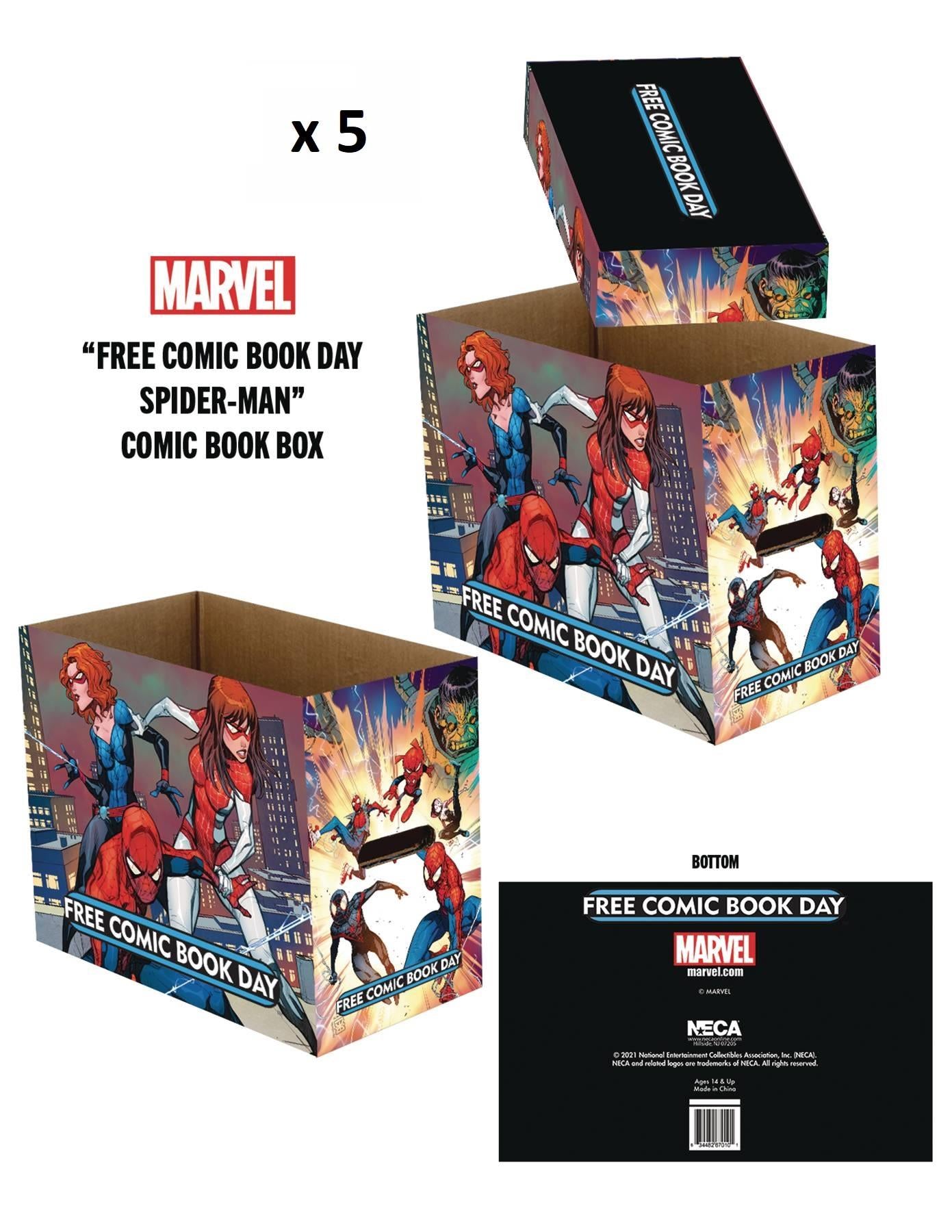 FCBD Marvel Comics Spider-man Short Comic Storage Box- 5 Pack Bundle