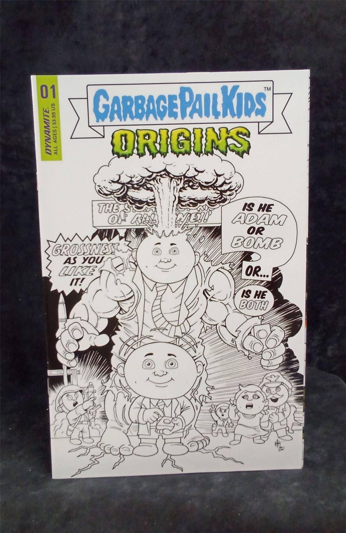 Garbage Pail Kids #1 1:7 Ken Header B&W Homage Variant Cover Dynamite Entertainment Comic Book