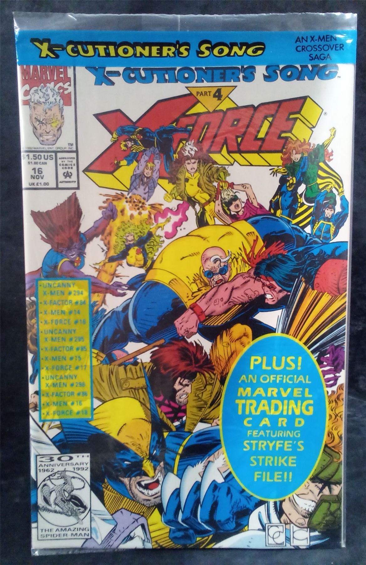 X-Force #16 *Sealed* w/ trading cards 1992 Marvel Comics Comic Book