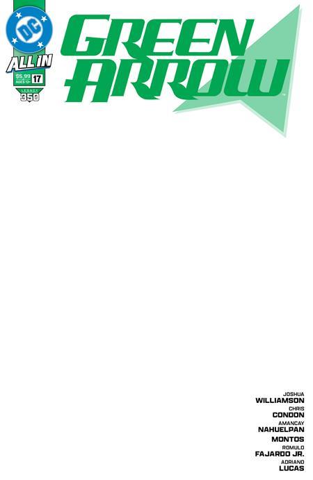 Green Arrow #17 Cvr D Blank Card Stock Var DC Comics Comic Book