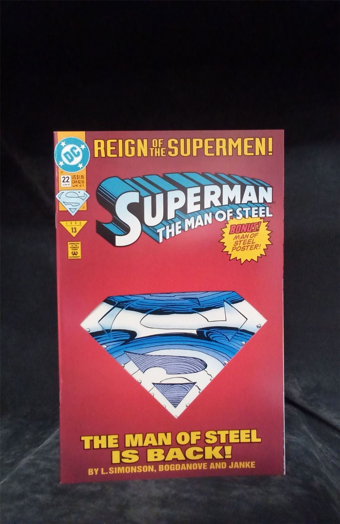 Superman: The Man of Steel #22 Die-Cut Cover 1993 DC Comics Comic Book