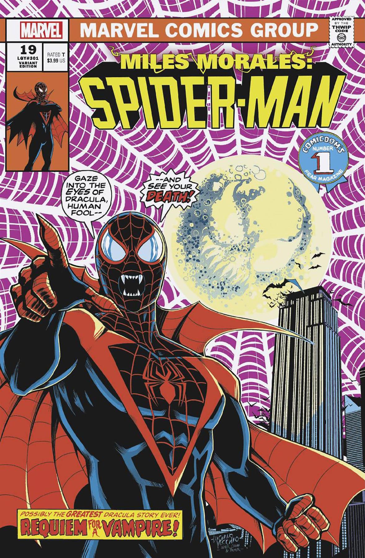 Miles Morales Spider-man #19 Luciano Vecchio Vampire Var (Luciano Vecchio Vampire Var) Marvel Prh Comic Book 2024