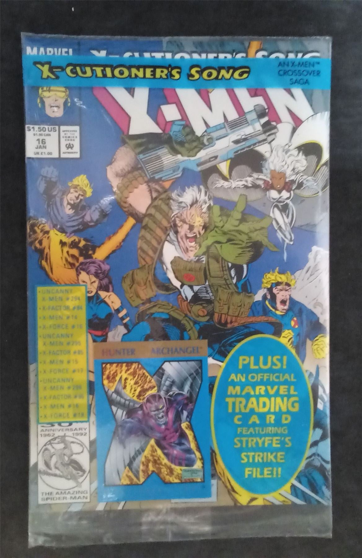 X-Men #16 with Archangel Trading Card 1993 marvel Comic Book