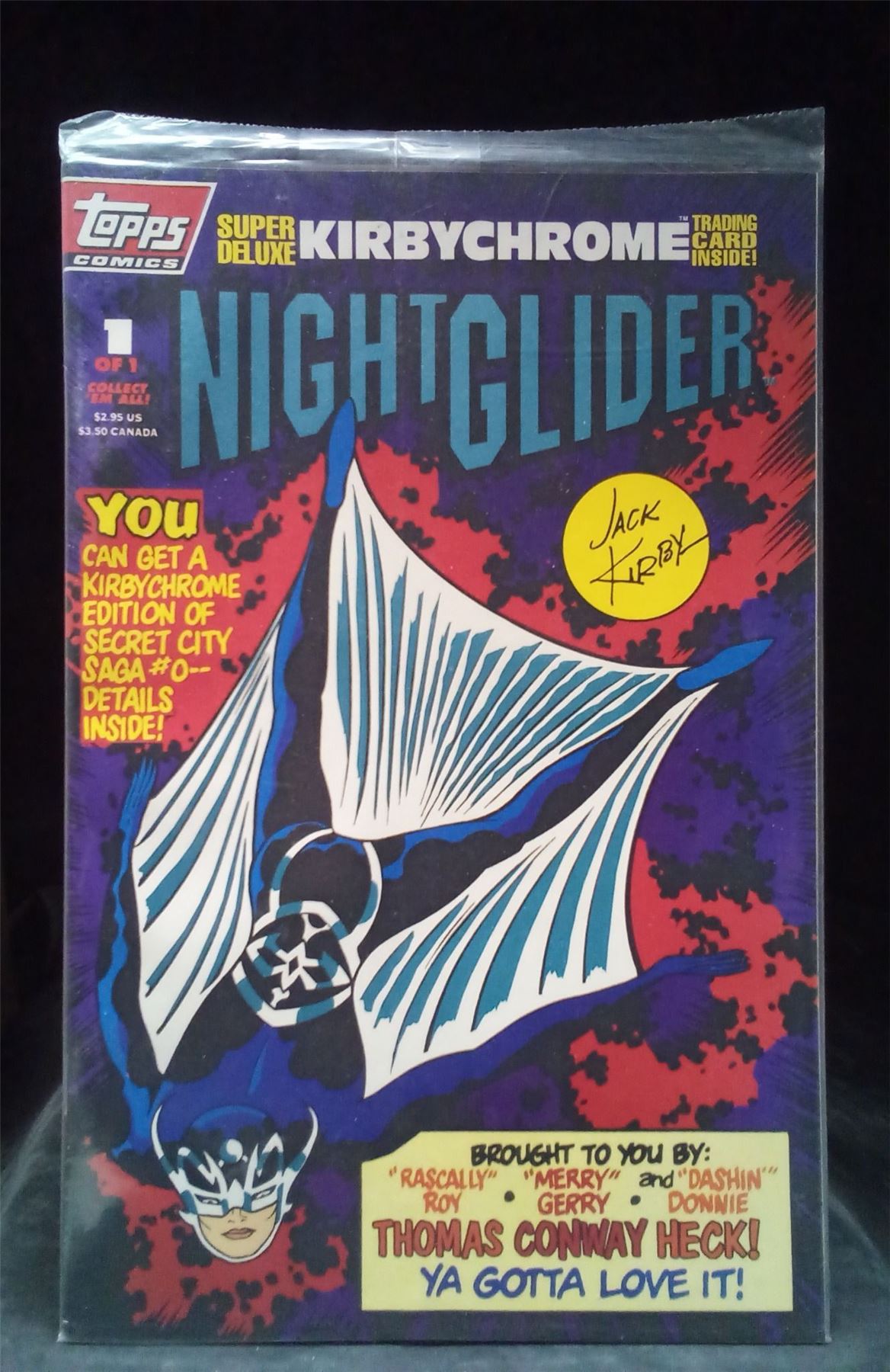 Night Glider *Sealed* w/ trading cards 1993 Comic Book