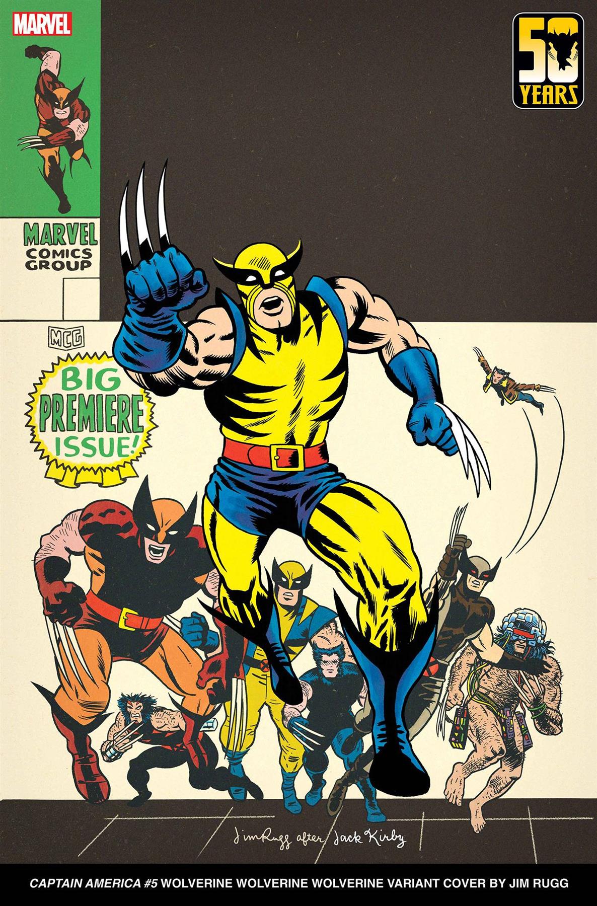 Captain America #5 Jim Rugg Wolverine Wolverine Wolverine (Jim Rugg Wolverine Wolverine Wolverine) Marvel Prh Comic Book 2024