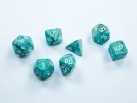 Chesex Mini 7 Die Dice Set - Marble OxiCopper/White