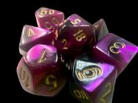 Chesex Mini 7 Die Dice Set - Gemini Black-Purple/Gold