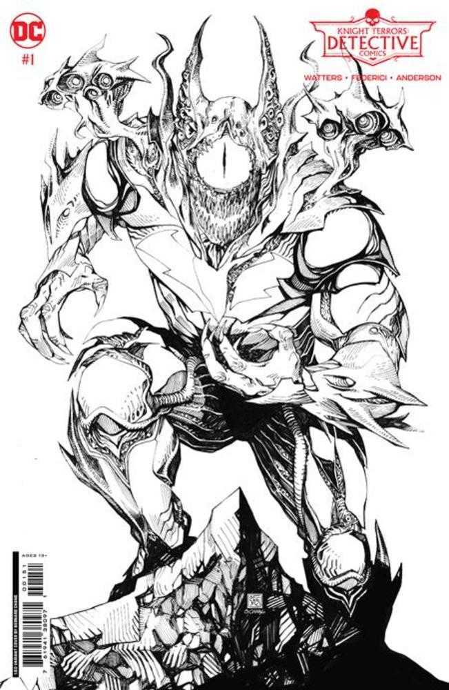 Knight Terrors Detective Comics #1 (Of 2) Cover F 1 in 50 Bernard Chang Black & White Card Stock Variant