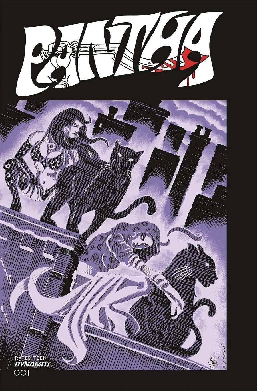 Pantha #1 Cvr P Foc Tmnt Homage Haeser Original Dynamite Comic Book