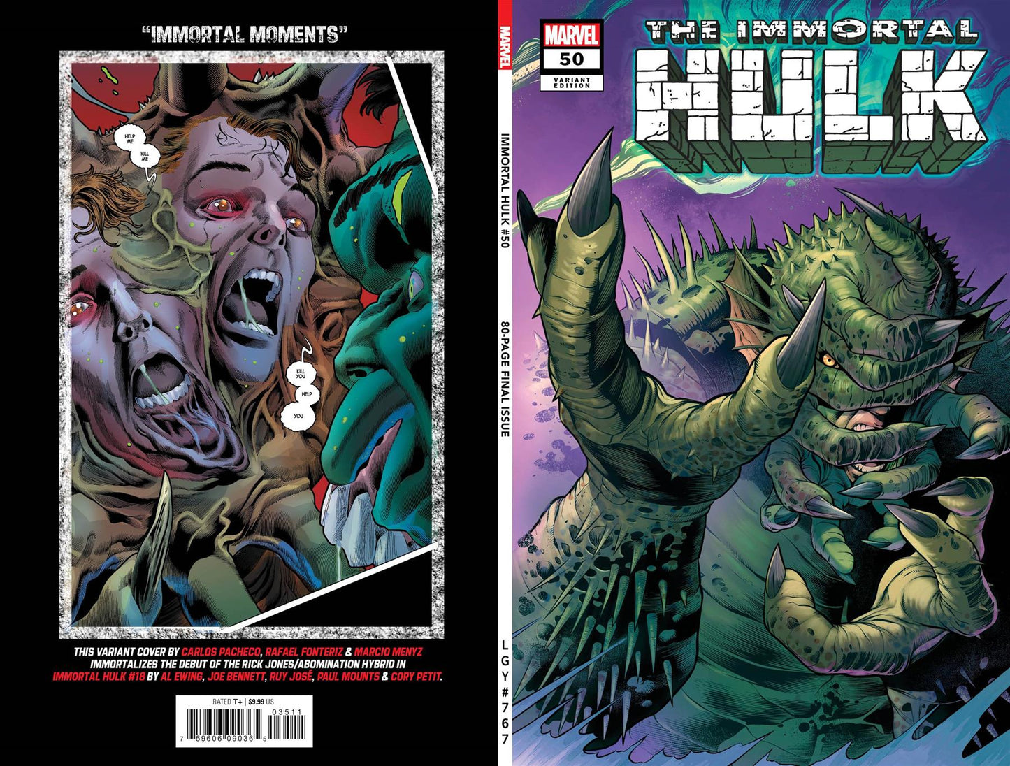 Immortal Hulk #50 Pacheco Var Marvel Prh Comic Book
