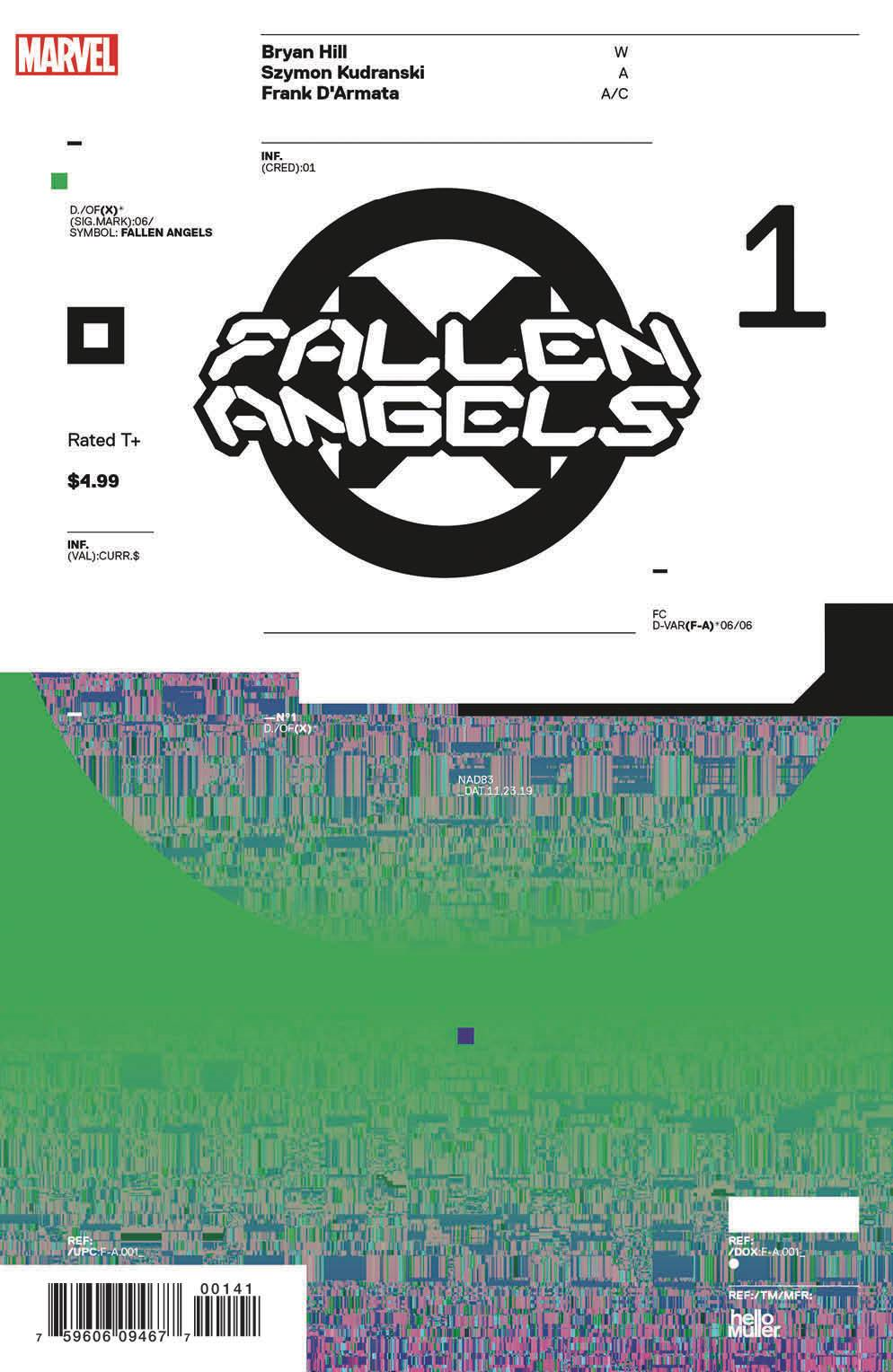 Fallen Angels #1 (Hickman Design Var Dx) Marvel Comics Comic Book