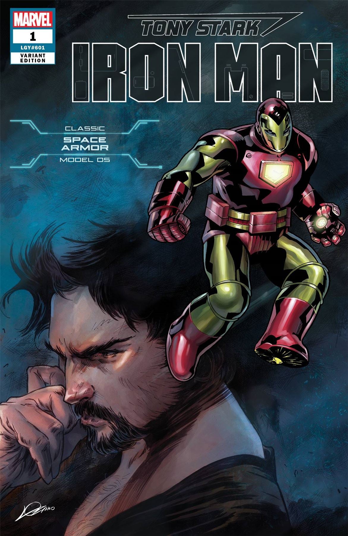Tony Stark Iron Man #1 (Space Armor Var) Marvel Comics Comic Book