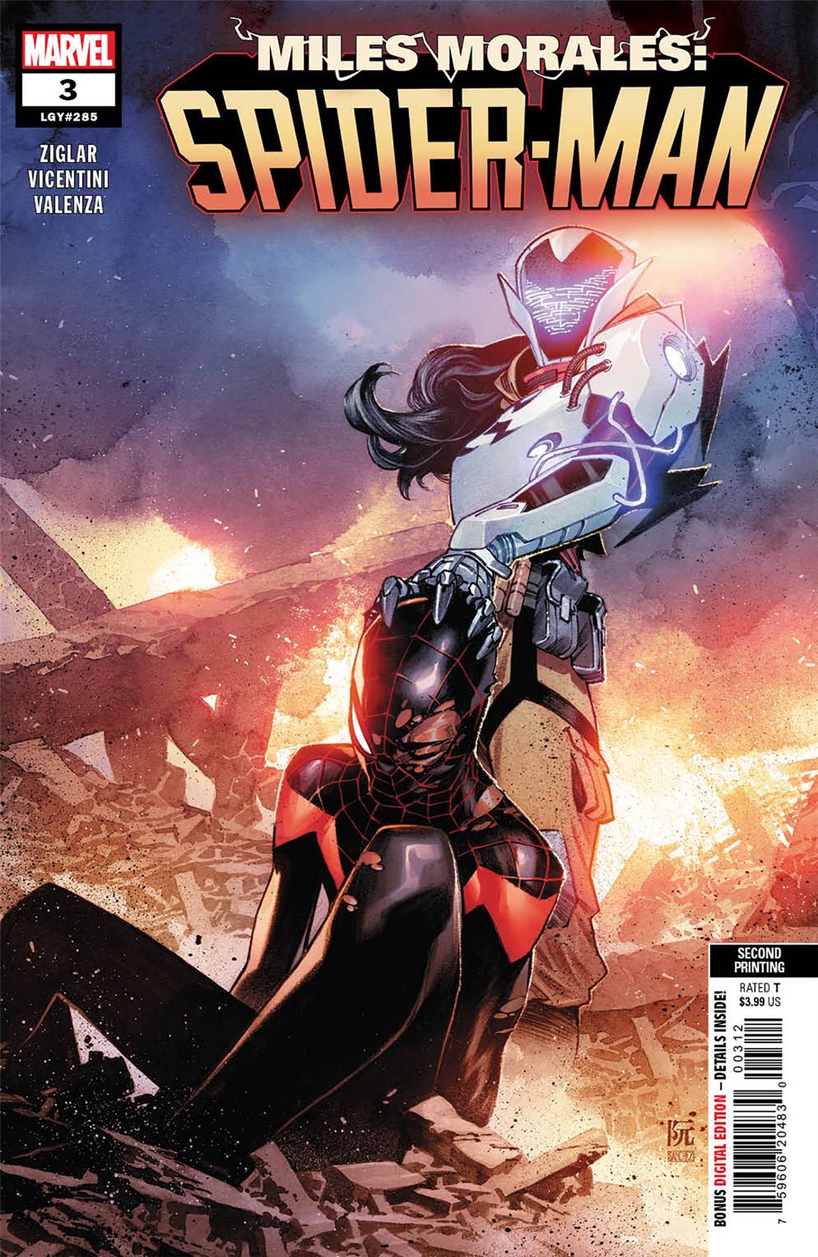 Miles Morales Spider-man #3 2nd Ptg Dike Ruan Var Marvel Prh Comic Book