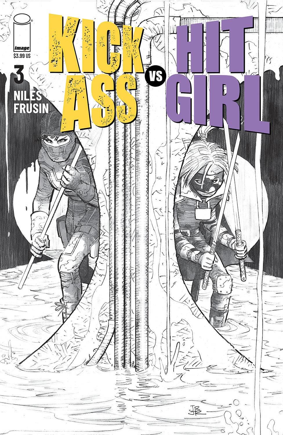 Kick-ass Vs Hit-girl #3 (of 5) Cvr B B&w Romita Jr (mr) Image Comics Comic Book