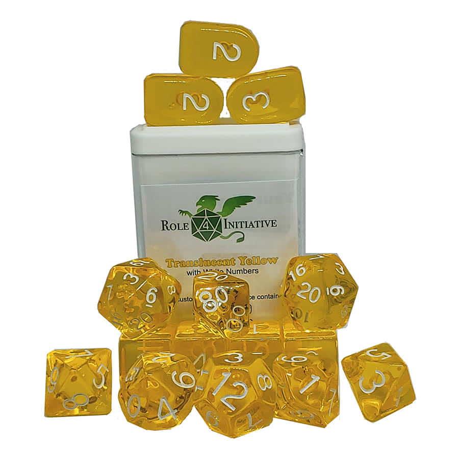 Roll 4 Initiative Dice Set - 15Pk Trans Yellow