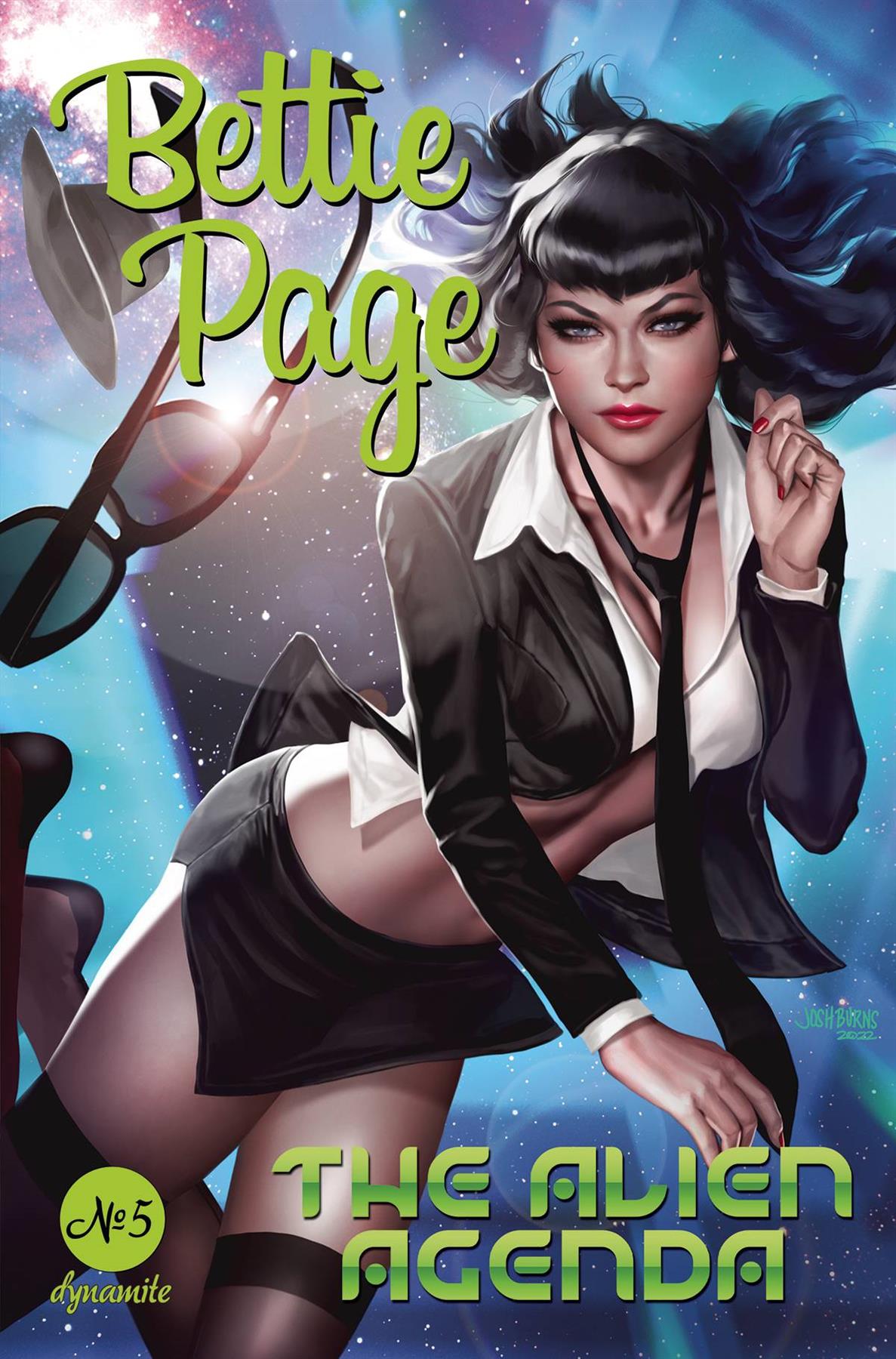 Bettie Page Alien Agenda #5 Cvr B Burns Dynamite Comic Book