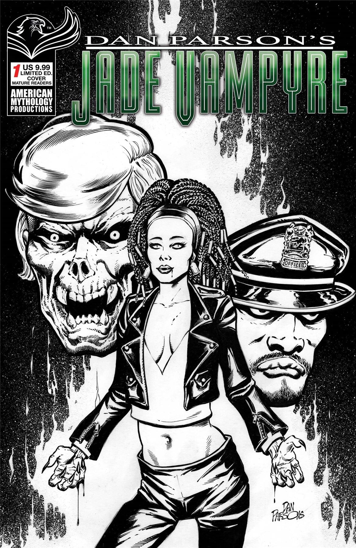 Dan Parsons Jade Vampyre #1 Cvr C 1/350 Ltd Ed B&w (mr) American Mythology Productions Comic Book