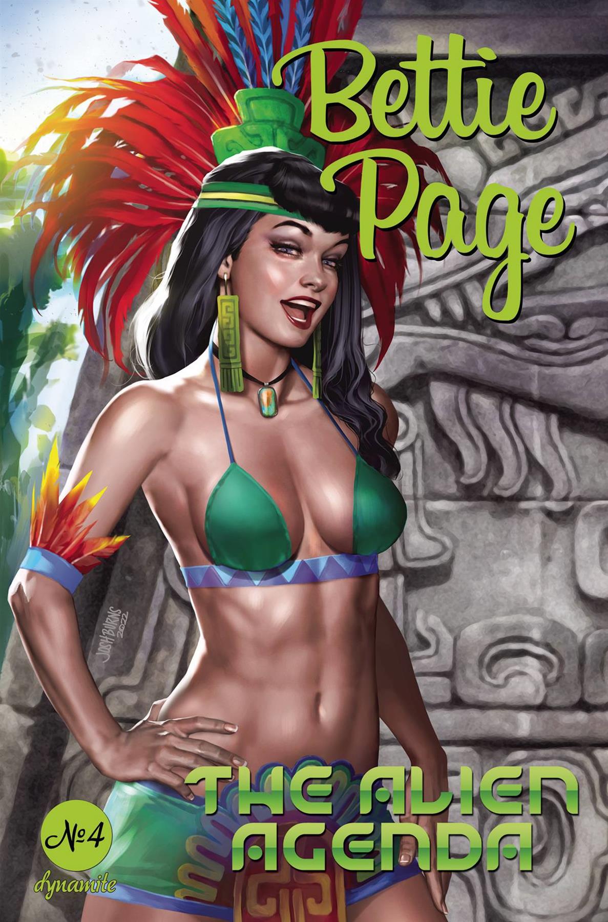 Bettie Page Alien Agenda #4 Cvr B Burns Dynamite Comic Book