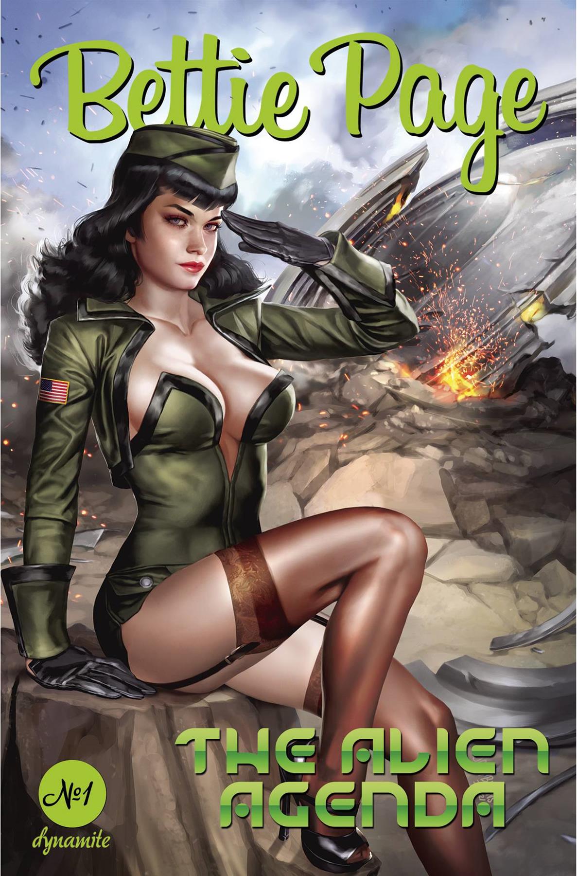 Bettie Page Alien Agenda #1 Cvr B Burns (Cvr B Burns) Dynamite Comic Book 2022