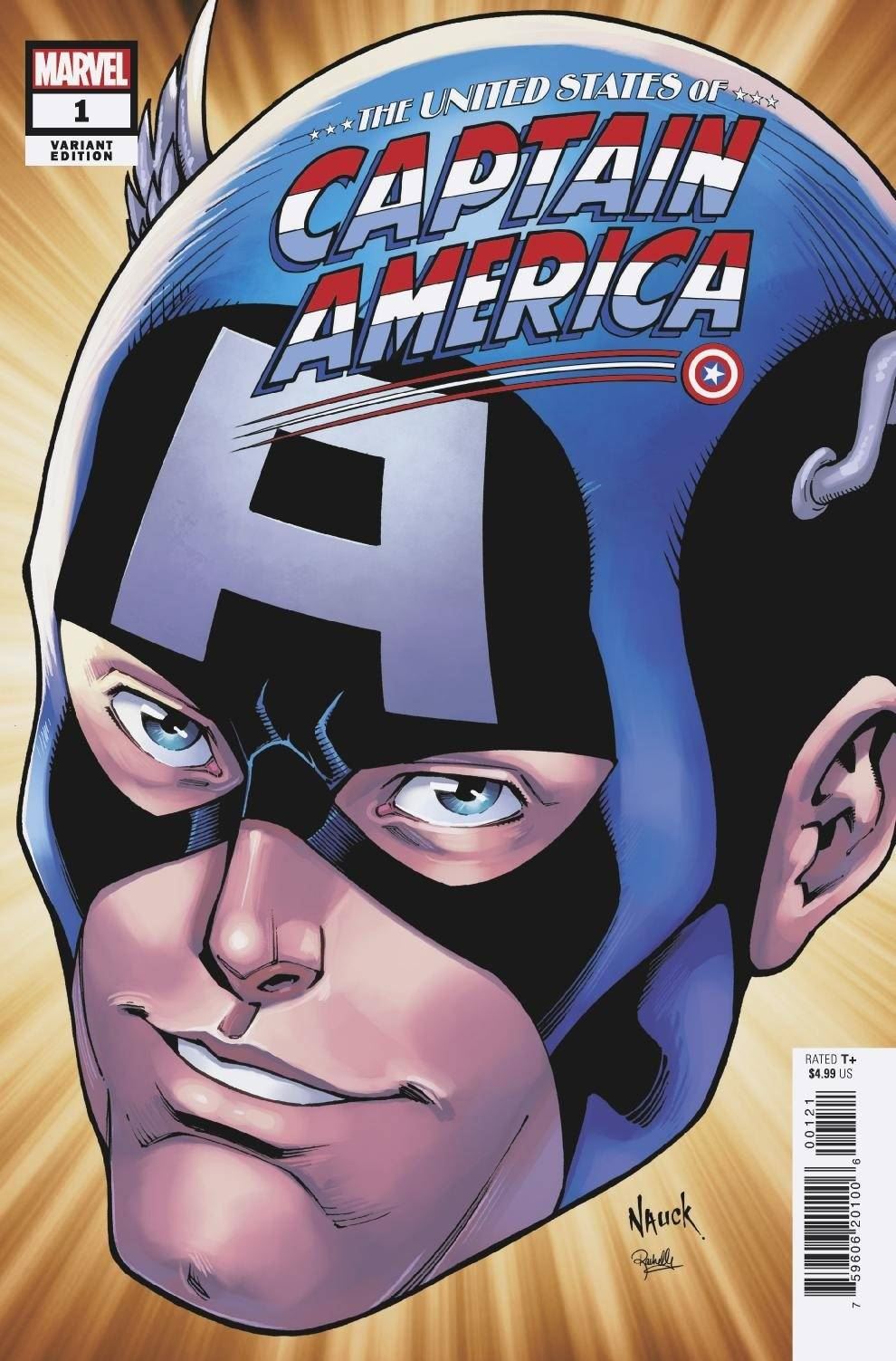 United States Captain America #1 (of 5) Nauck Headshot Var Marvel Comics Comic Book