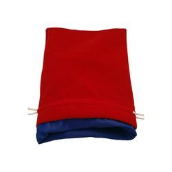 6"X8" Red Velvet Dice Bag with Blue Satin Lining