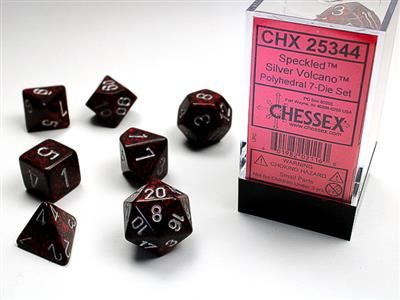 Speckled Polyhedral Silver Volcano 7-Die Set Chessex