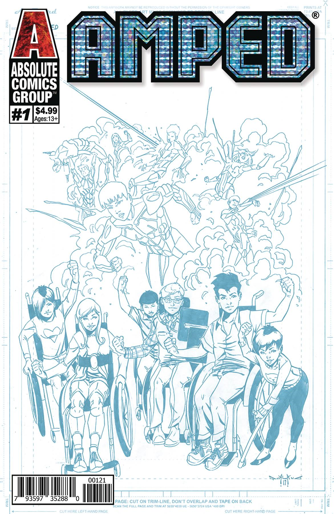 Amped #1 (Blue Line Holographic Logo Var Cvr) Absolute Comics Group / Red Gi Comic Book