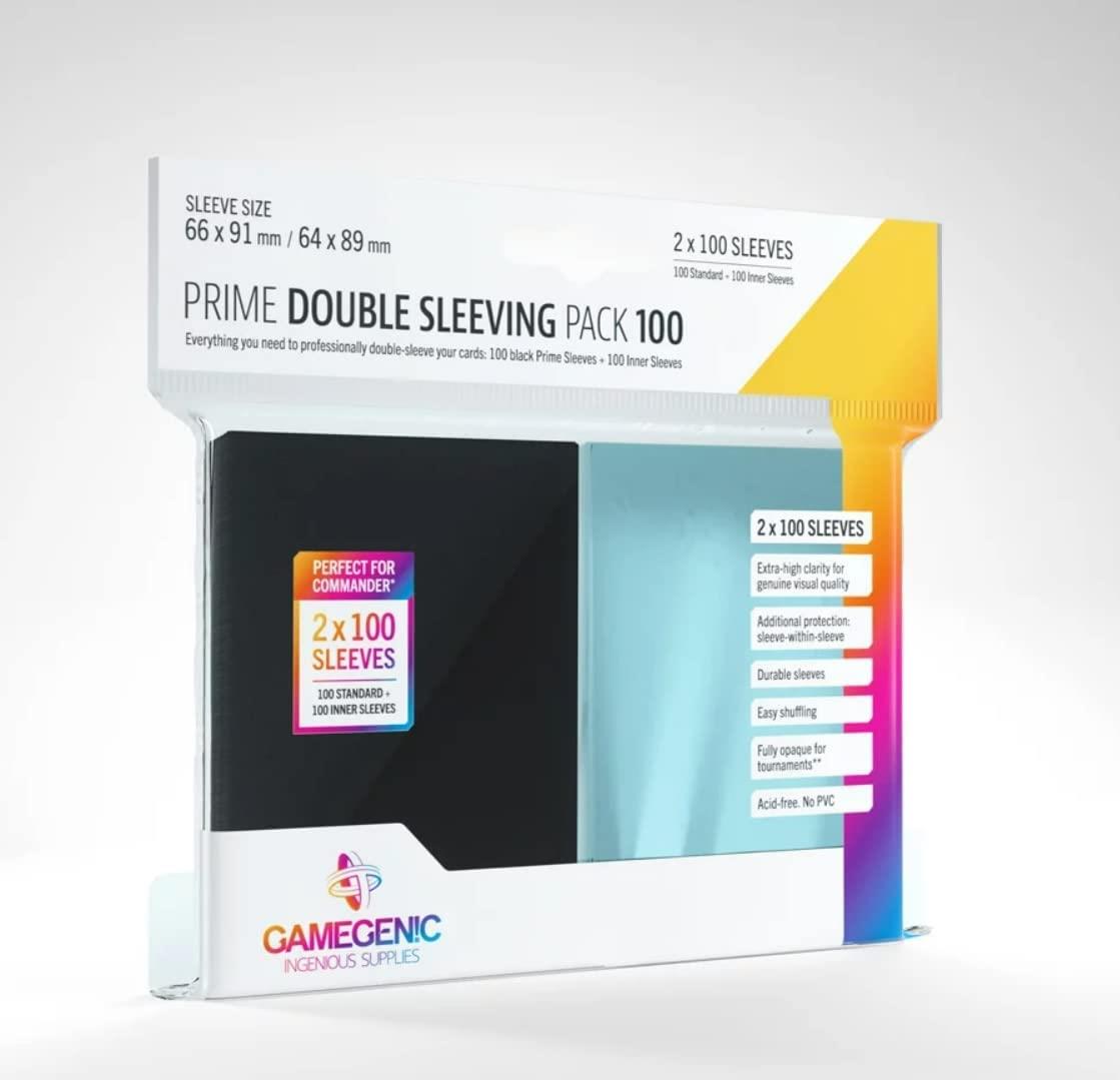 Prime Double Sleeving Pack 100 - Black TCG Gamegenic