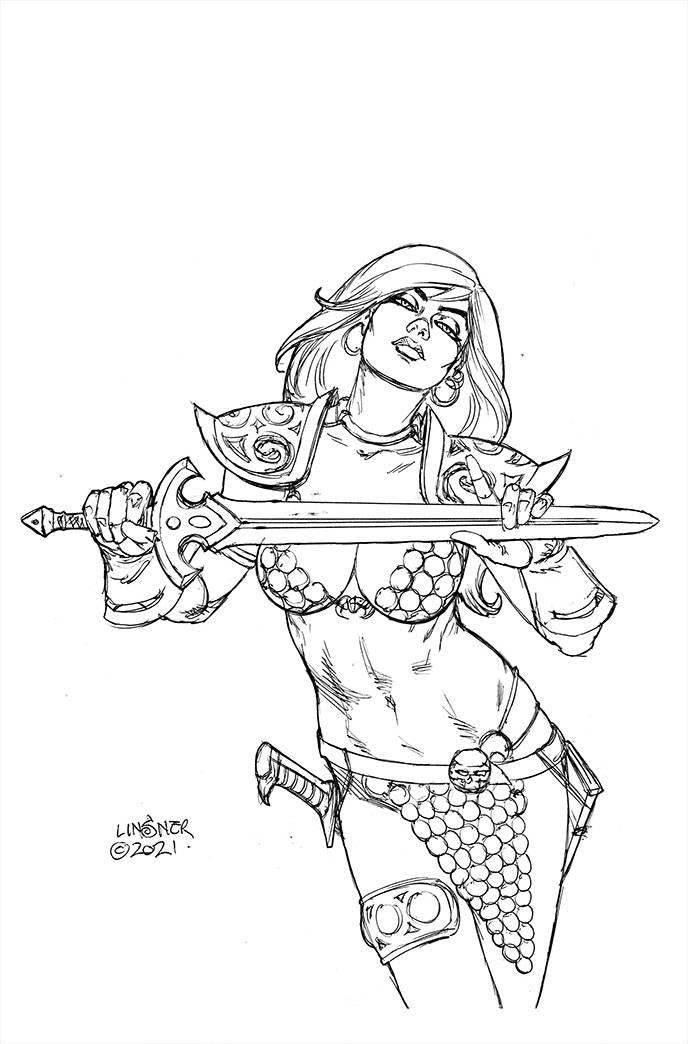 Invincible Red Sonja #3 Cvr L 50 Copy Incv Linsner Line Art Dynamite Comic Book