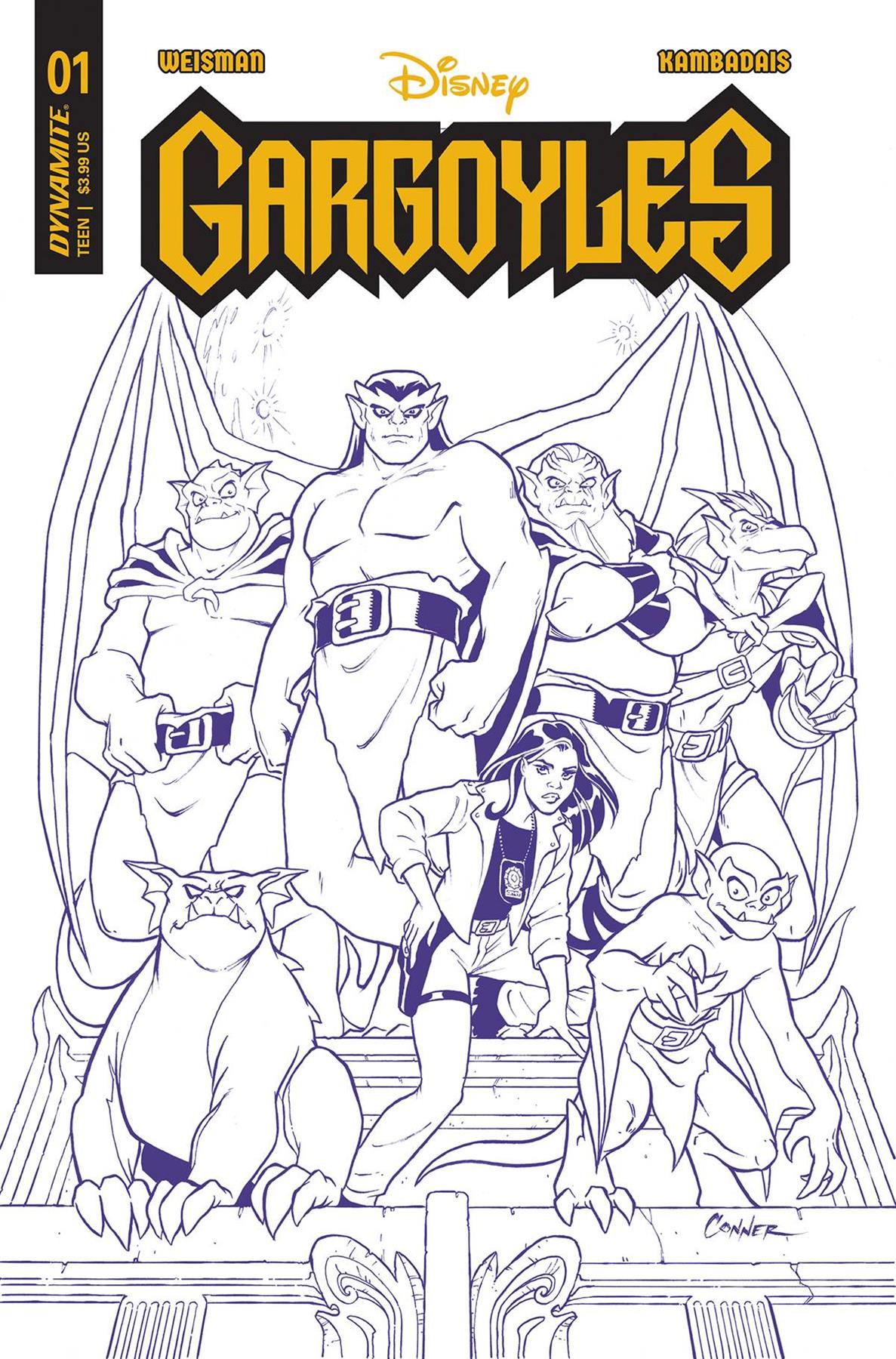 Gargoyles #1 Cvr Zi 10 Copy Foc Incv Conner Purple Line Art Dynamite Comic Book