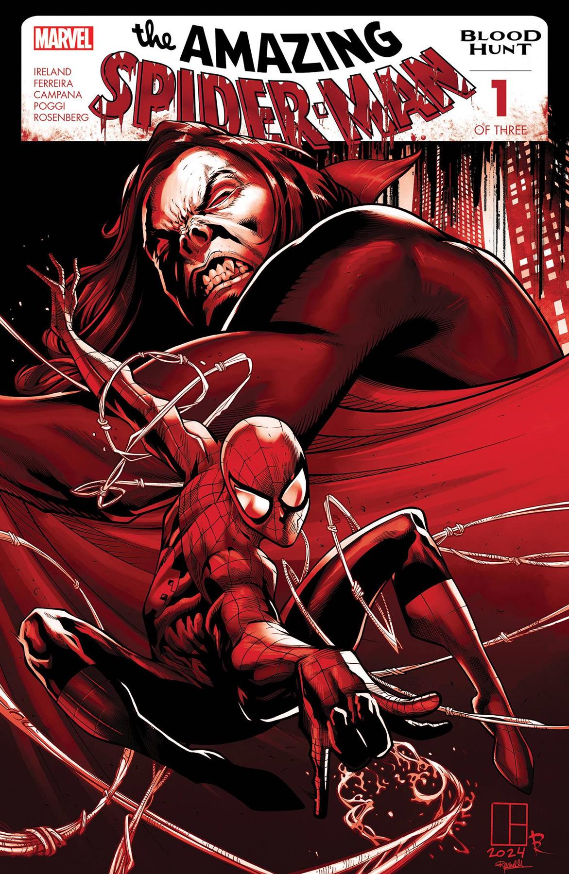 Amazing Spider-man Blood Hunt #1 (of 3) 2nd Ptg Blood Soaked Marvel Prh Comic Book