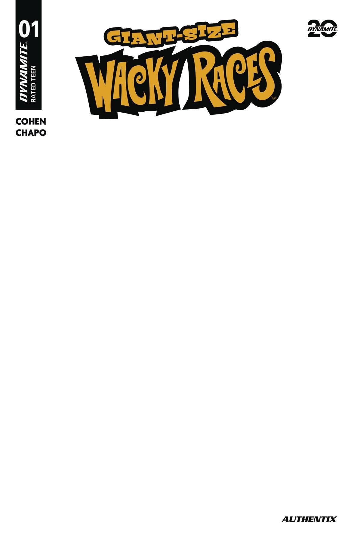 Giant-size Wacky Races #1 Cvr D Blank Authentix (c: 1-0-0) Dynamite Comic Book