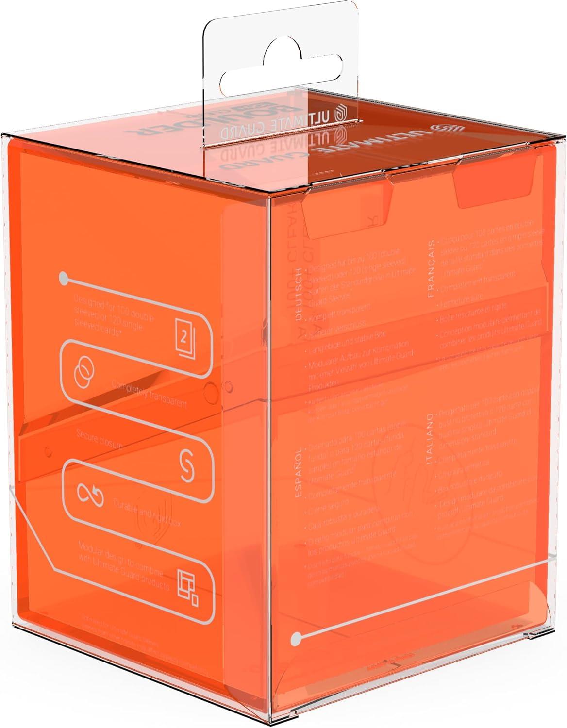 Ultimate Guard Deck Case - Boulder 100+ Clear - Poppy Topaz (Orange)