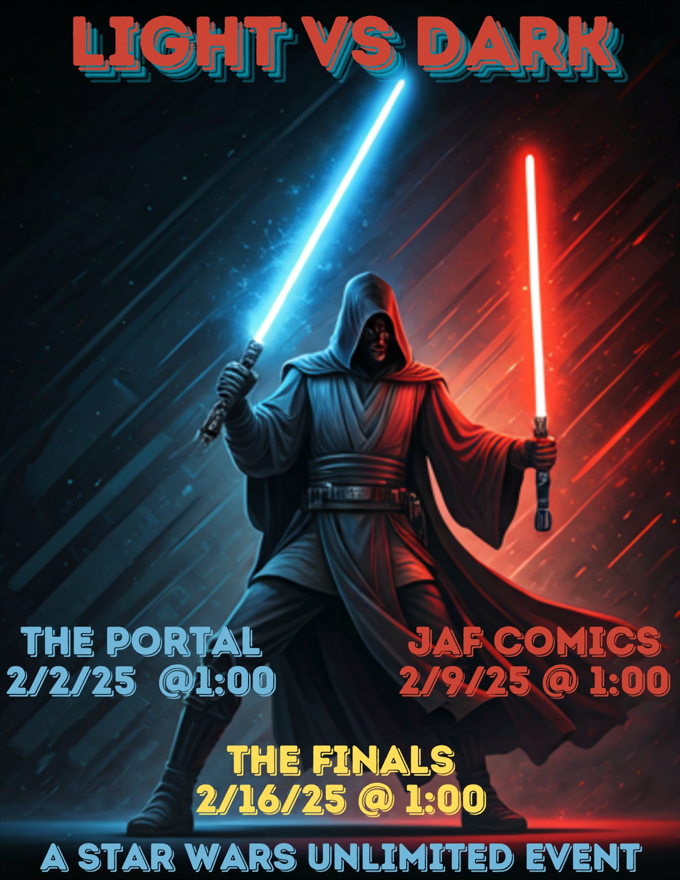 Event Star Wars Unlimited Light vs Dark JAF Comics on 2/9/25