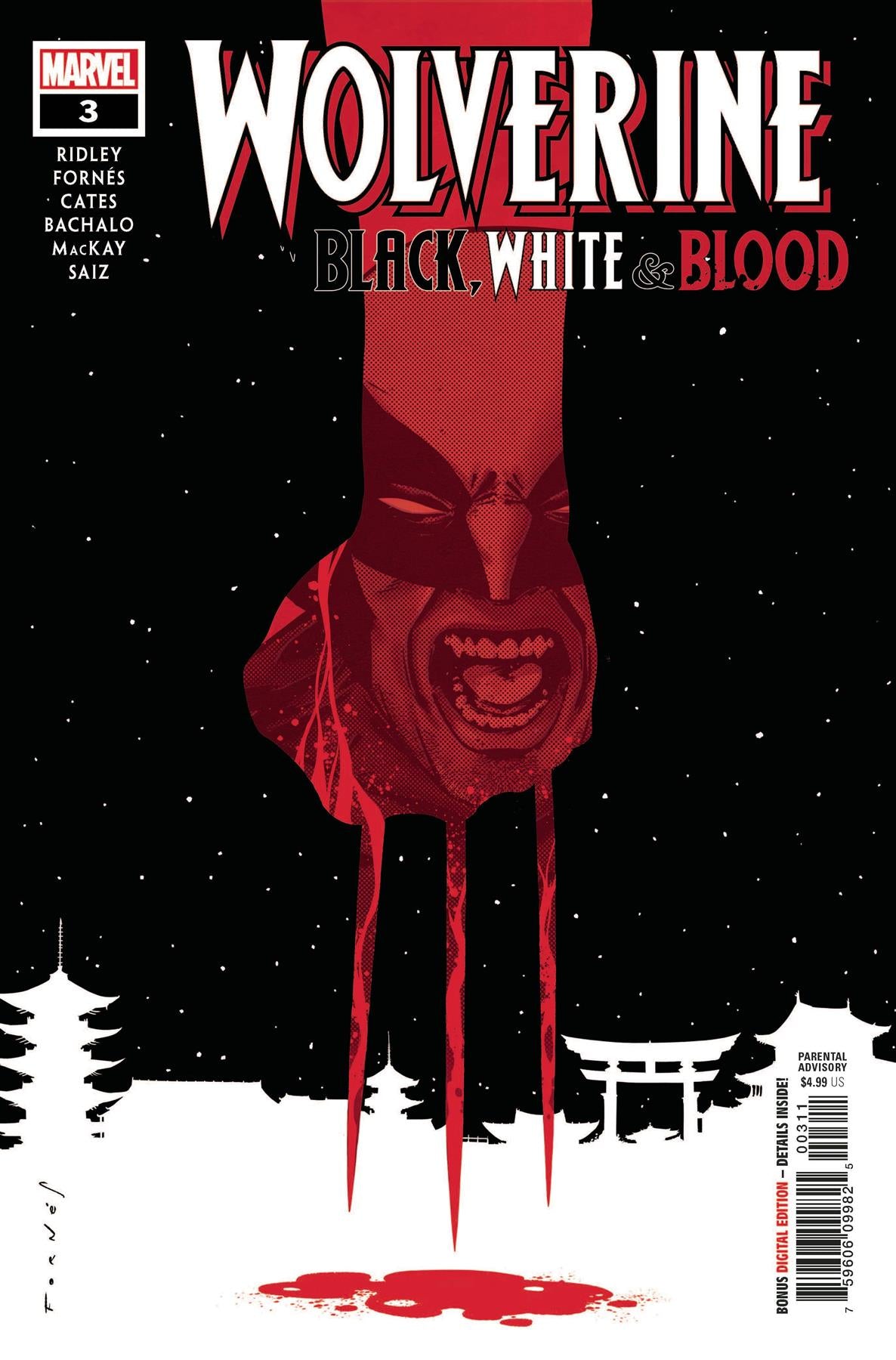 Wolverine Black White Blood #3 (of 4) Marvel Comics Comic Book