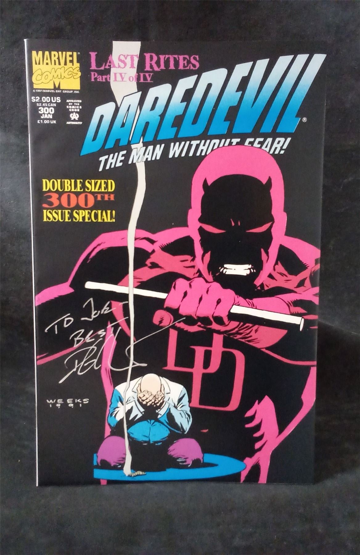 Daredevil #300 Signed 1992 Marvel Comics Comic Book