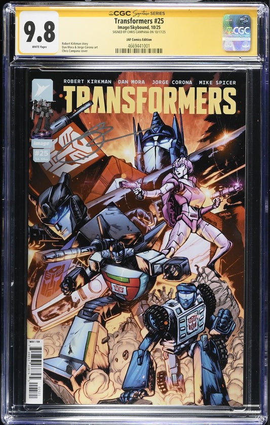 Transformers #25 JAF Exclusive SIGNED by Chris Campana CGC 9.8 Graded Comic Book