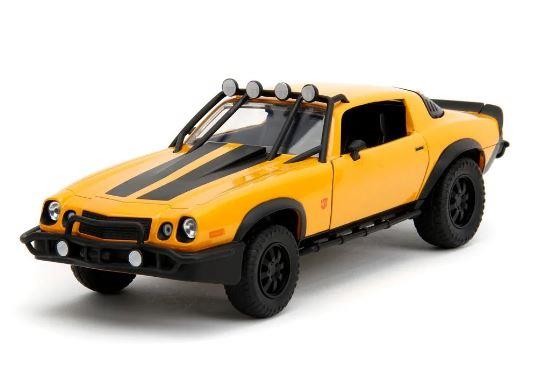 Hollywood Rides Transformers Rise of the Beasts Bumblebee 1977 Camaro 1:24 Scale Die-Cast Metal Vehicle with Badge Action Figure by Jada Toys