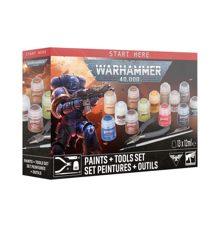 Warhammer 40k- Start Here: Paints + Tools Set 60-12 by Games Workshop