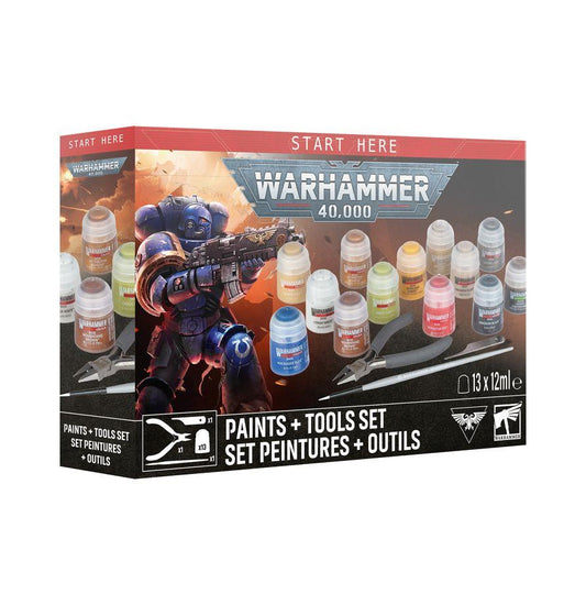 Warhammer 40k- Start Here: Paints + Tools Set 60-12 by Games Workshop