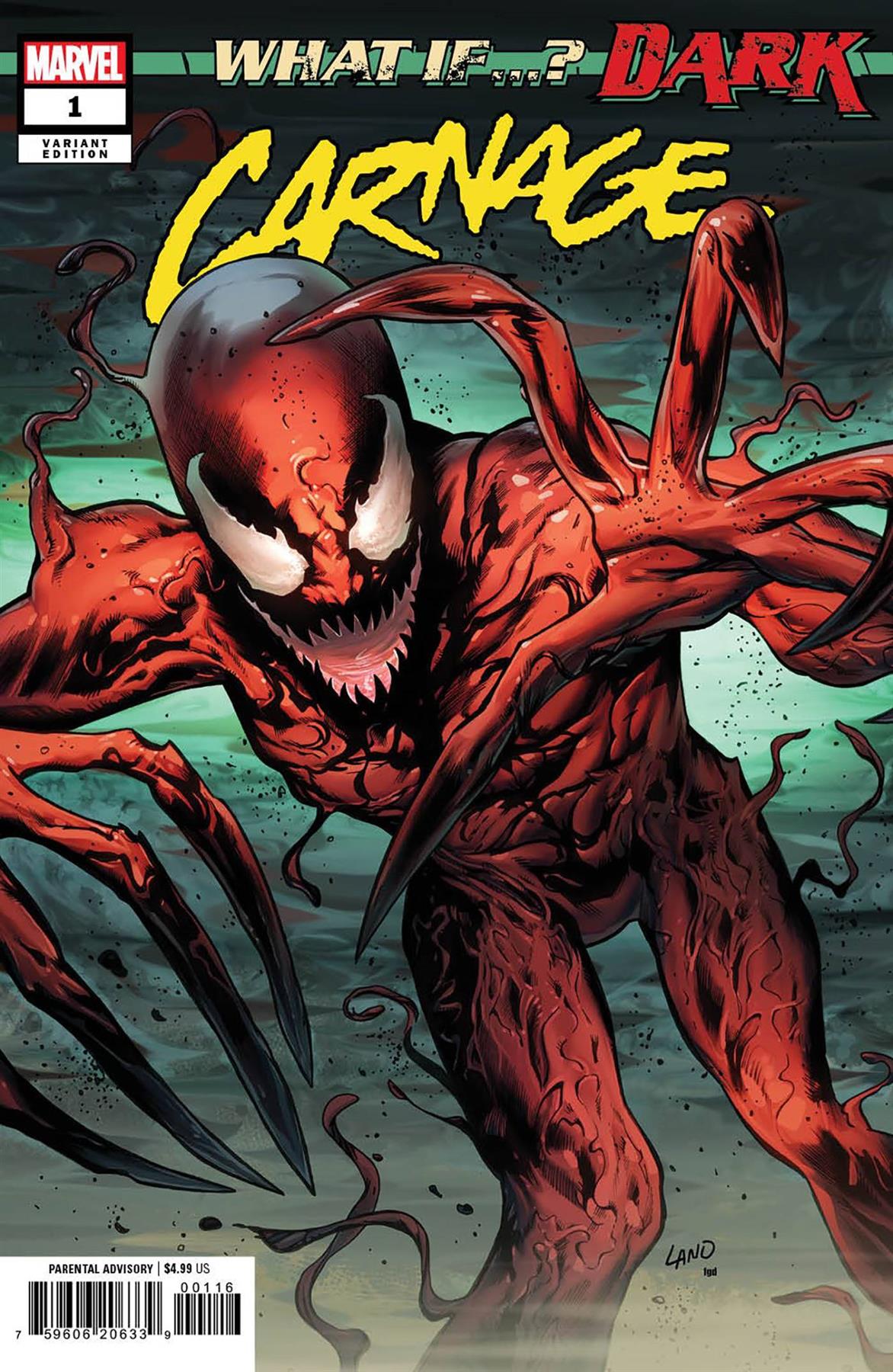 What If Dark Carnage #1 25 Copy Incv Greg Land Var () Marvel Prh Comic Book 2023