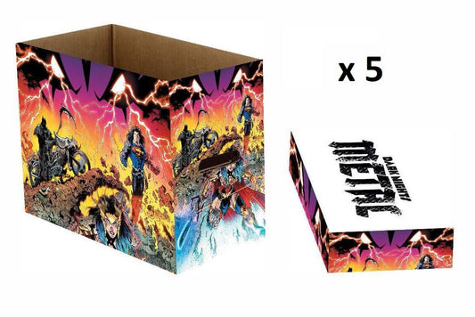 Dc Comics Dark Knights Metal Short Comic Storage Box- 5 Pack Bundle