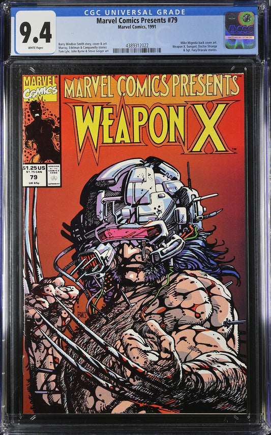 Marvel Comics Presents #79 Weapon X  CGC 9.4 Graded Comic Book