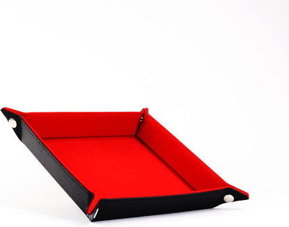 FanRoll Dice Tray: Red Velvet with Leather Back 10x10