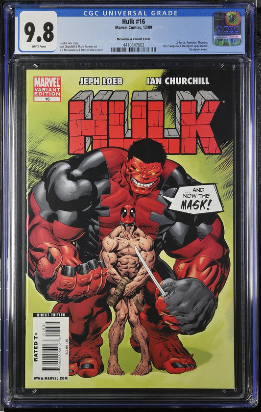 CGC Hulk #16 McGuinness 1:200 Marvel 2009 CGC 9.8 Graded Comic Book