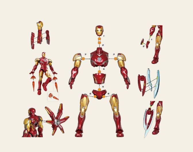 Blokees Marvel Infinity Saga Champion Class 01 Iron Man MK85 Model Kits DX