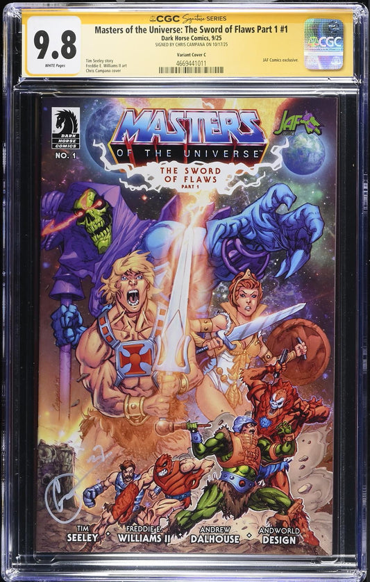 Masters of the Universe Sword of Flaws #1 JAF Exclusive SIGNED by Chris Campana CGC 9.8 Graded Comic Book