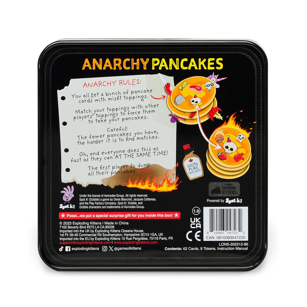 Anarchy Pancakes (Tin Edition) By Exploding Kittens Board Game