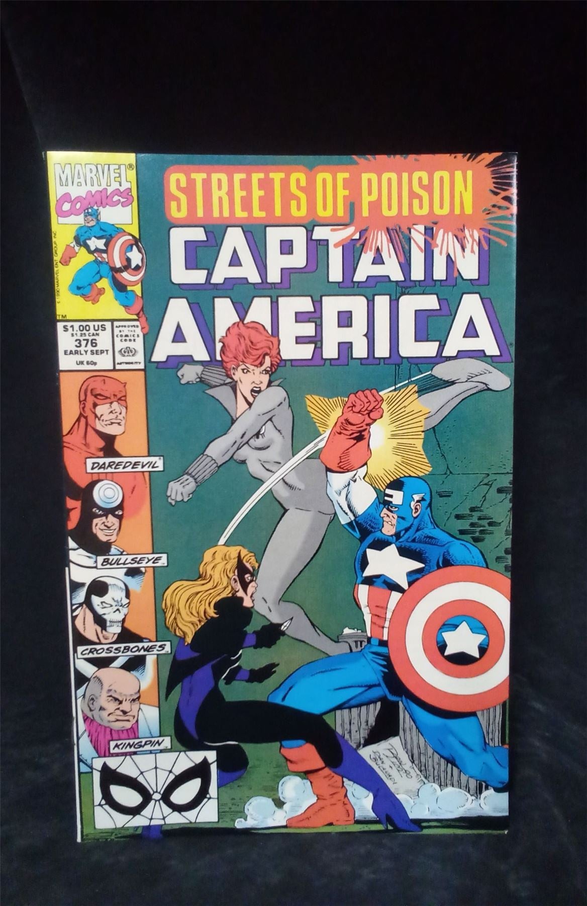 Captain America #376 Direct Edition 1990 Marvel Comic Book